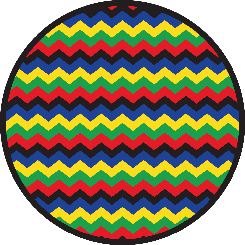 Geometric rug in colorful zigzag style - TenStickers