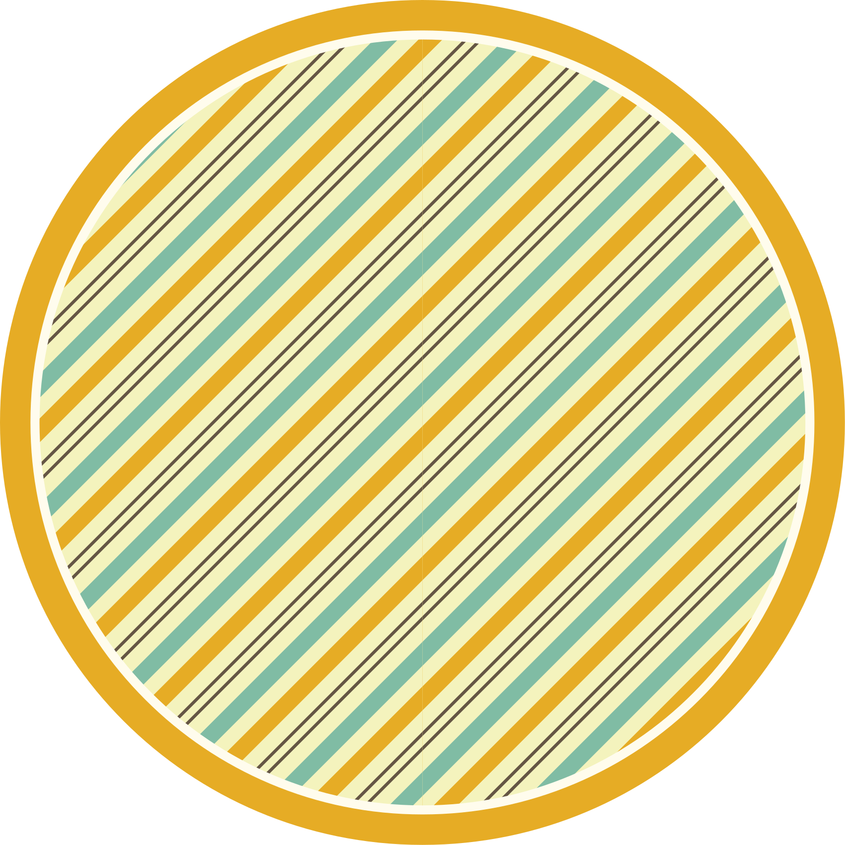 Stripes rug with circular yellow shades - TenStickers