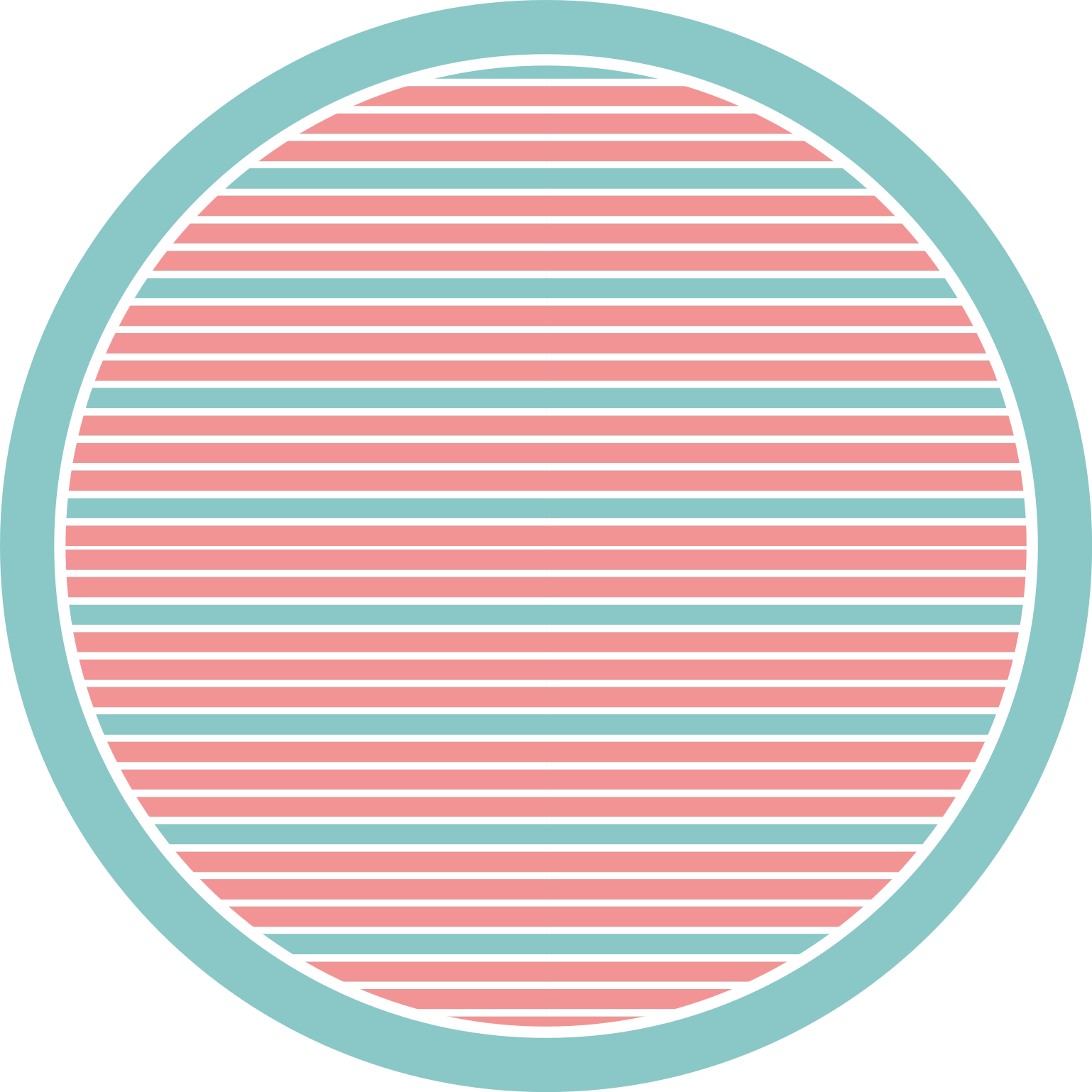 soft striped set circular rug - TenStickers
