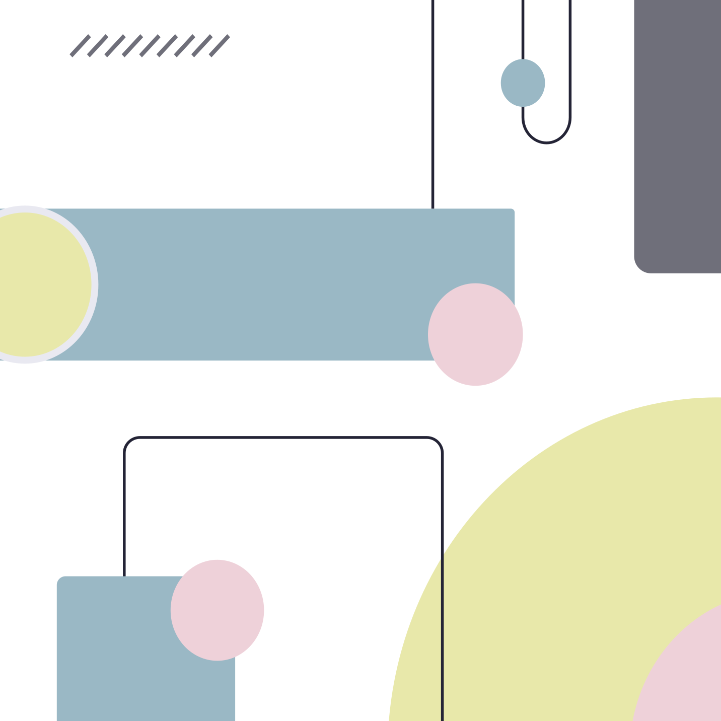 Minimalistic rug with abstract pastel shapes - TenStickers