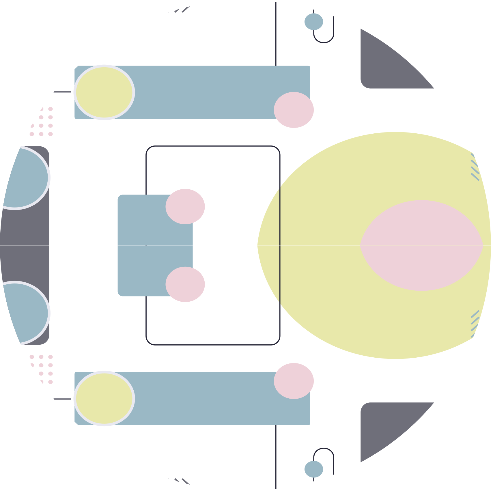 Geometric rug abstract circular shapes - TenStickers