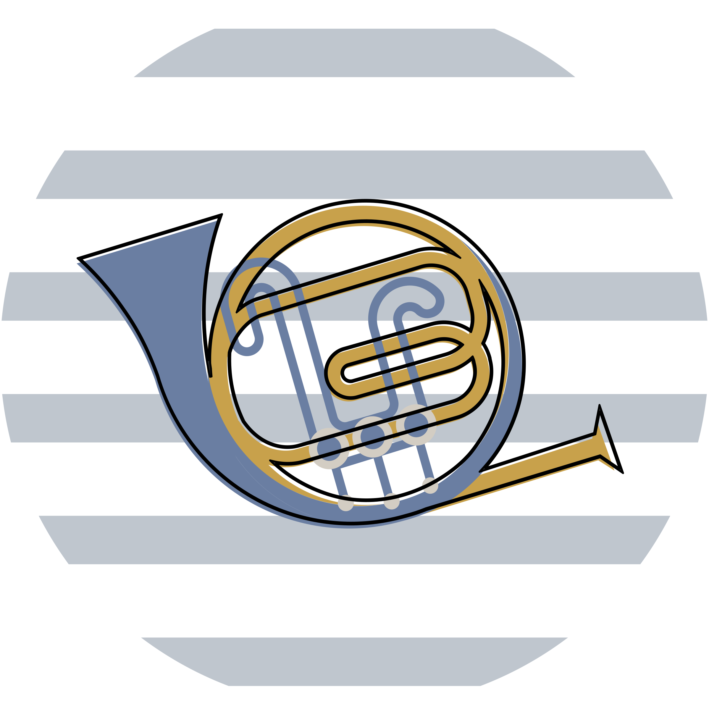 Musical Horn Design circular rug - TenStickers