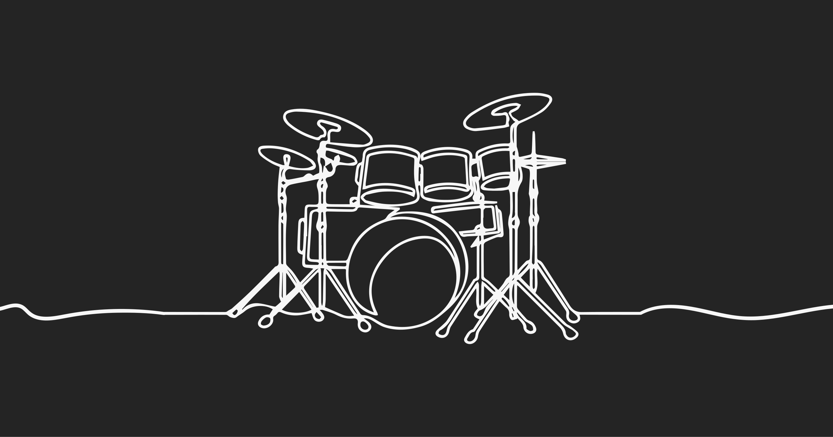 Drum Set Silhouette teenage bedroom rug - TenStickers