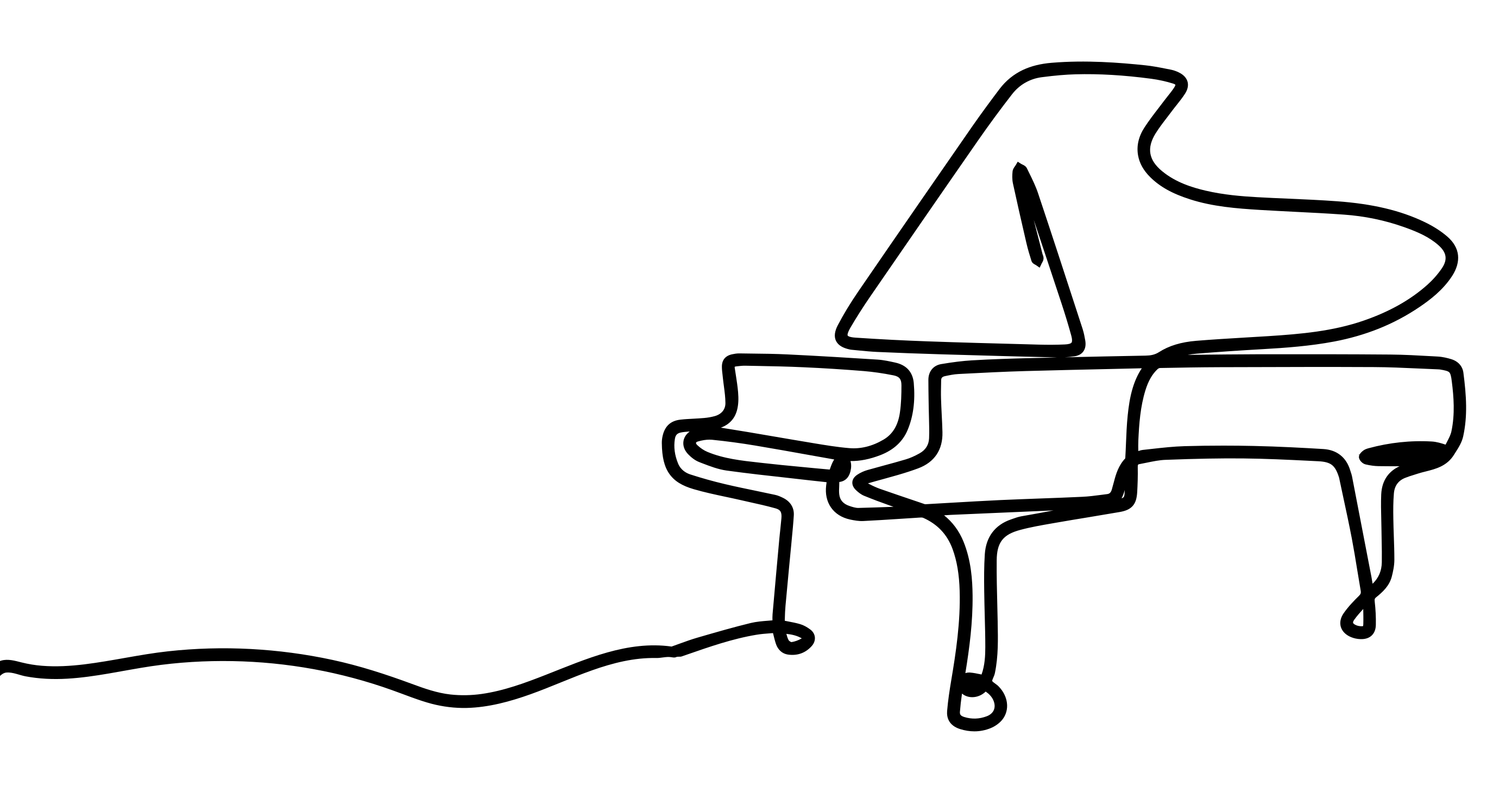 Piano Outline Illustration modern rug - TenStickers
