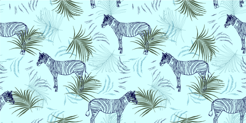 Animal mat with zebra leaf pattern - TenStickers