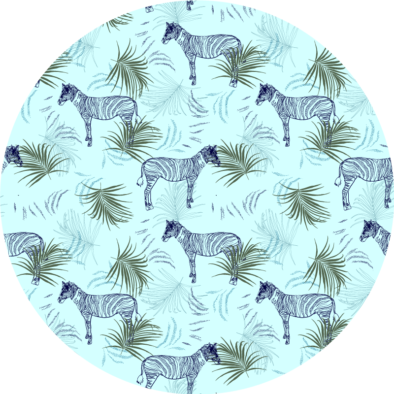Animal mat zebra and leaves - TenStickers