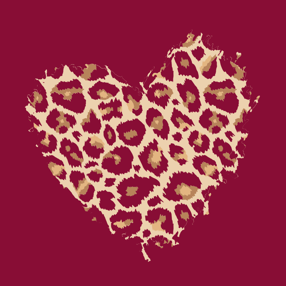 Heart Pattern Artwork animal print rug - TenStickers