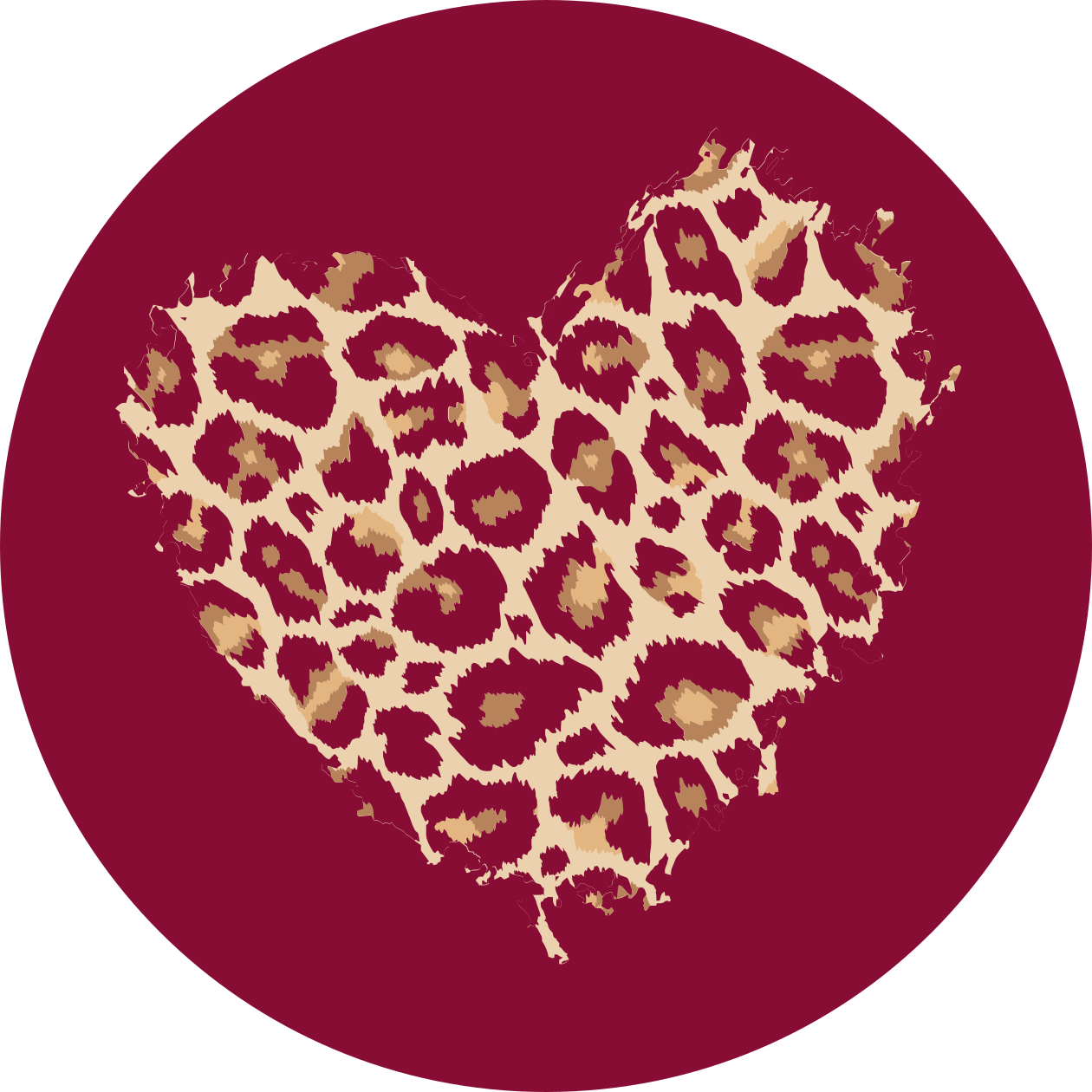 Heart Patterned Spots animal print rug - TenStickers