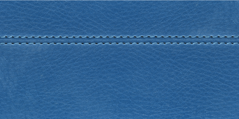 Blue Leather Stitching wood effect rug - TenStickers