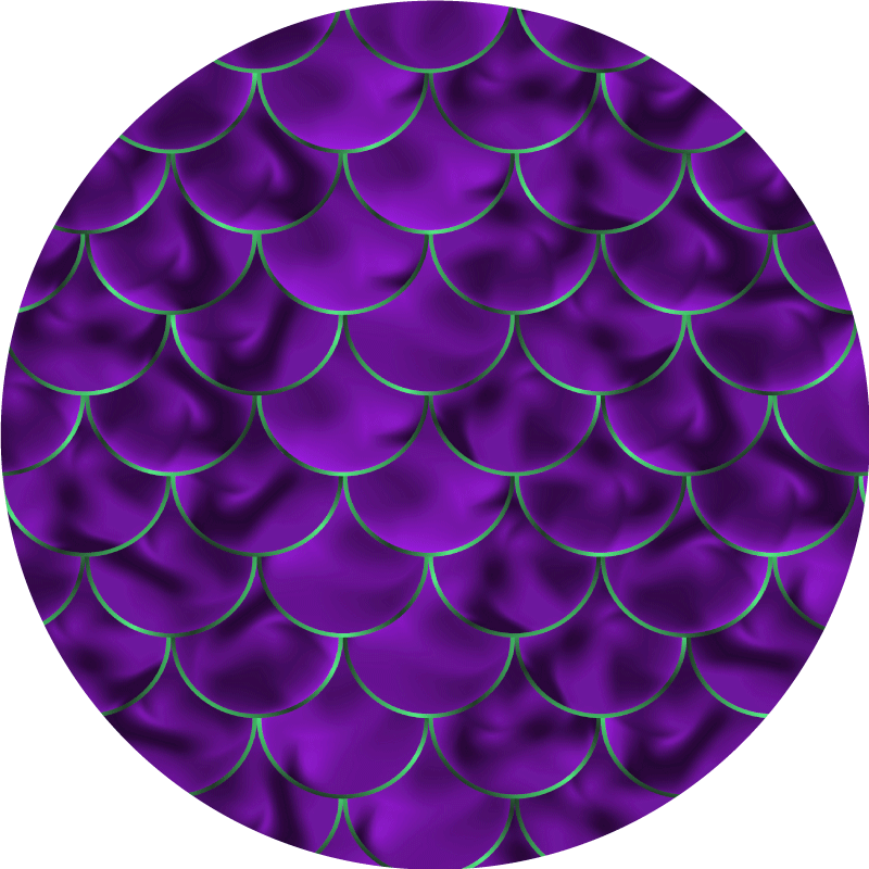 Circular rug with purple scallop design - TenStickers