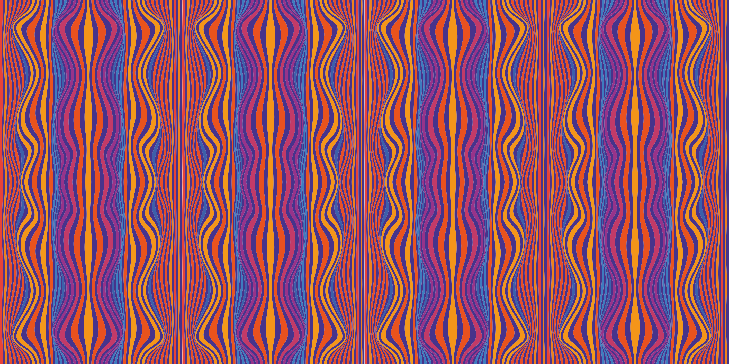 Geometric rug with colorful wavy lines - TenStickers
