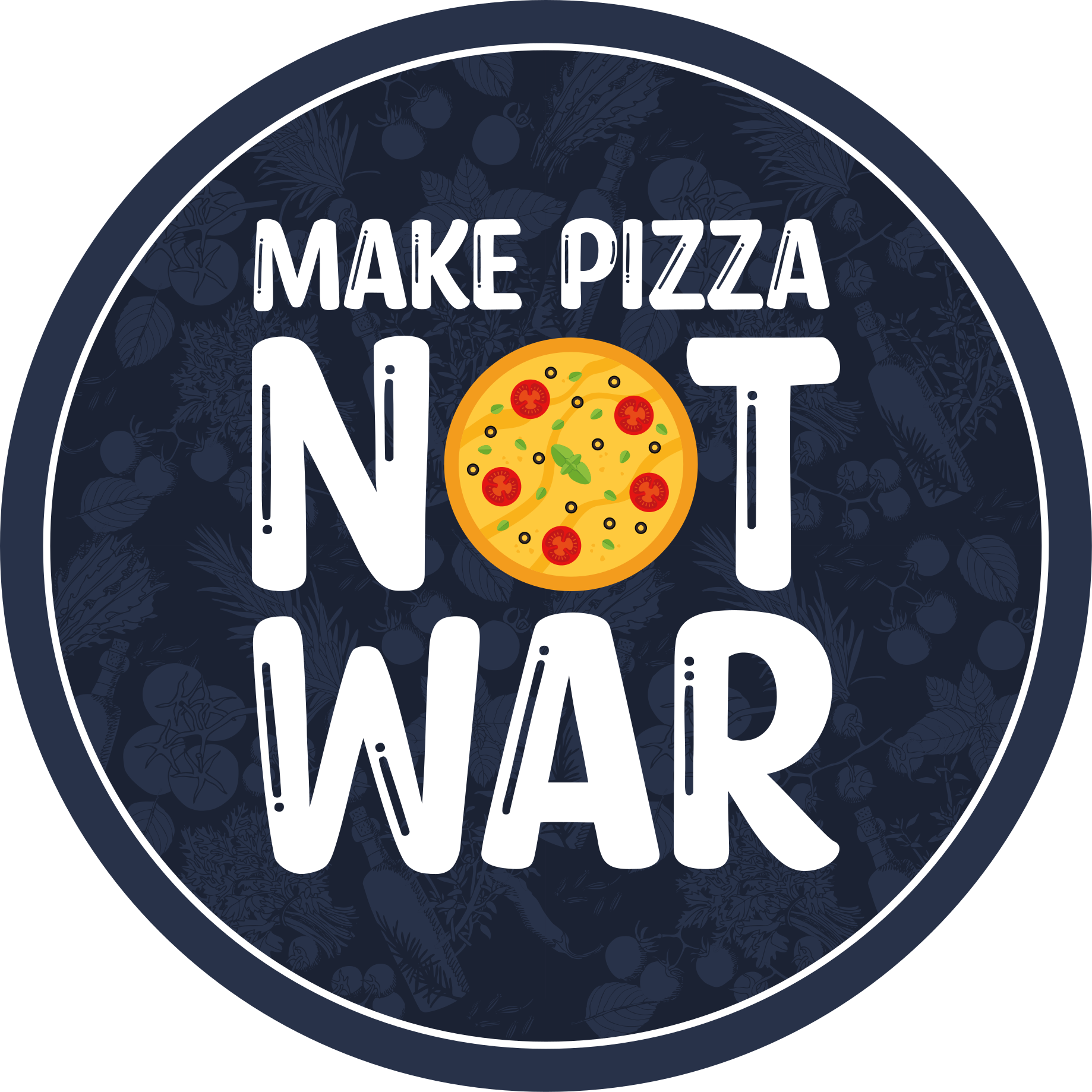 Quote rug make pizza not war - TenStickers