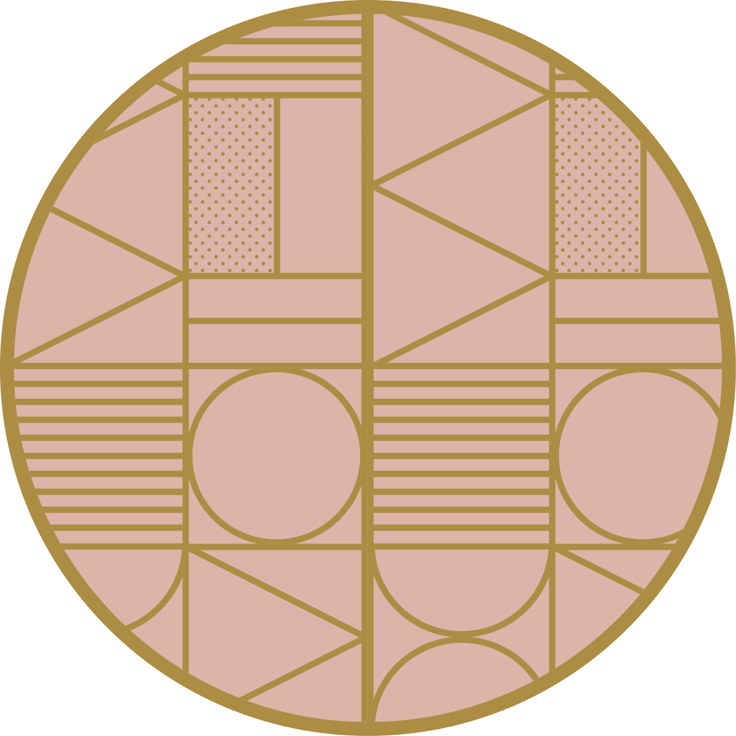 Geometric rug with pink pattern - TenStickers