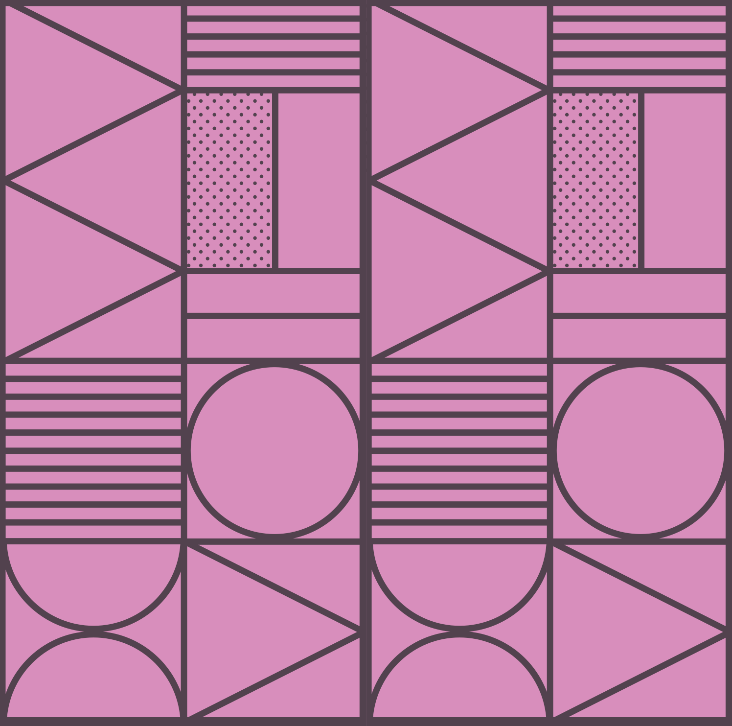 Pink shapes motif geometric rug - TenStickers