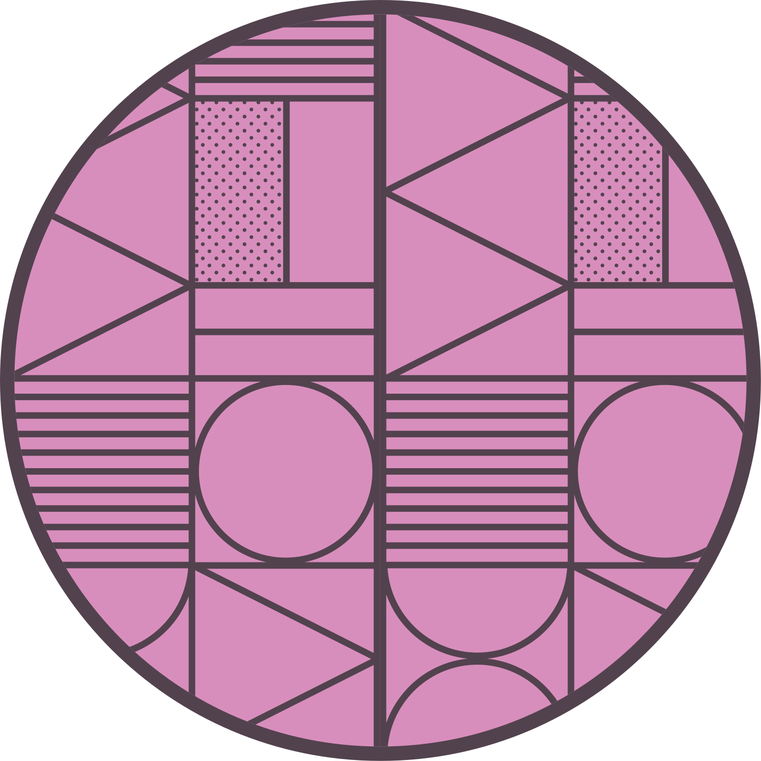 Pink shapes geometric rug - TenStickers