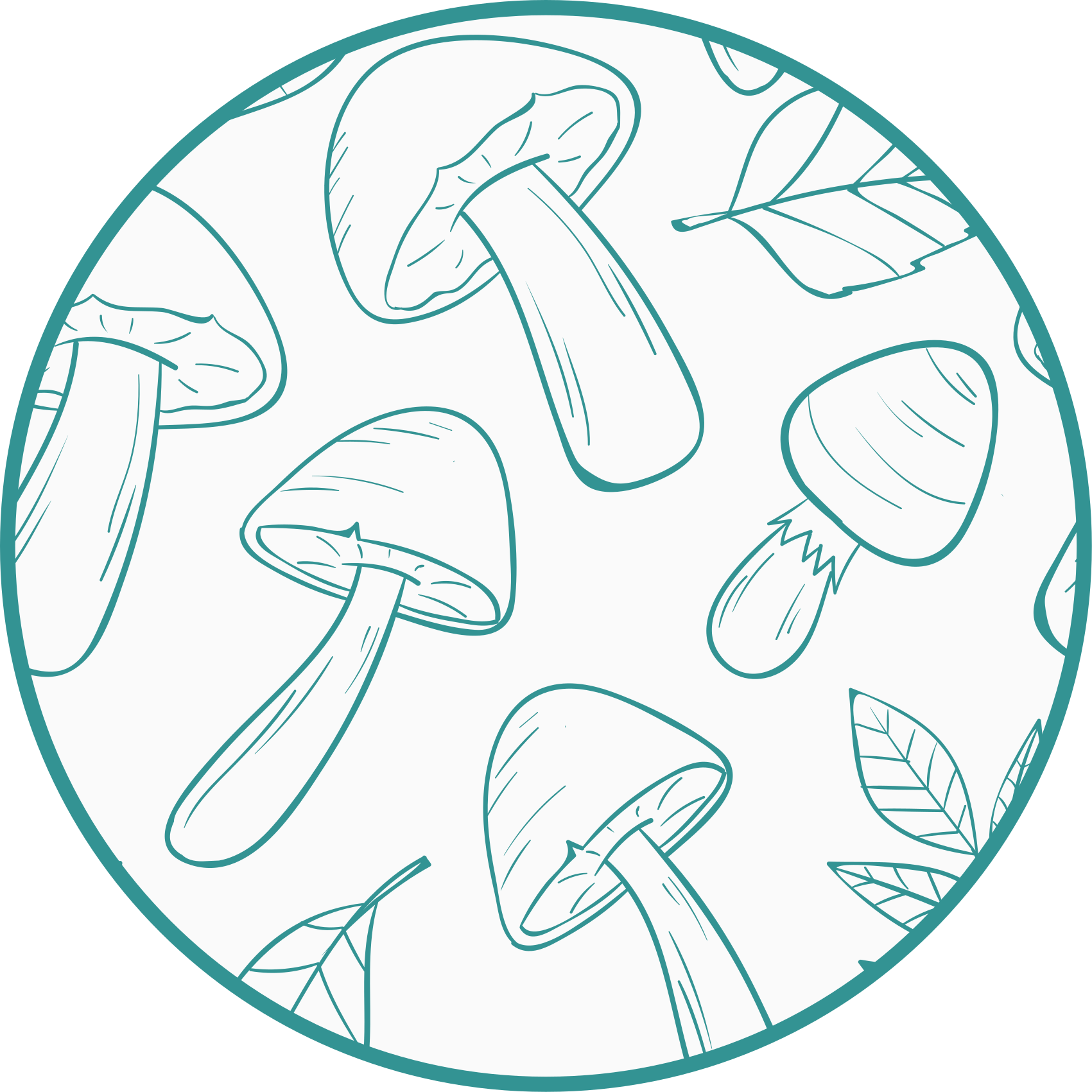 Mushroom Leaf Motif nature rug - TenStickers