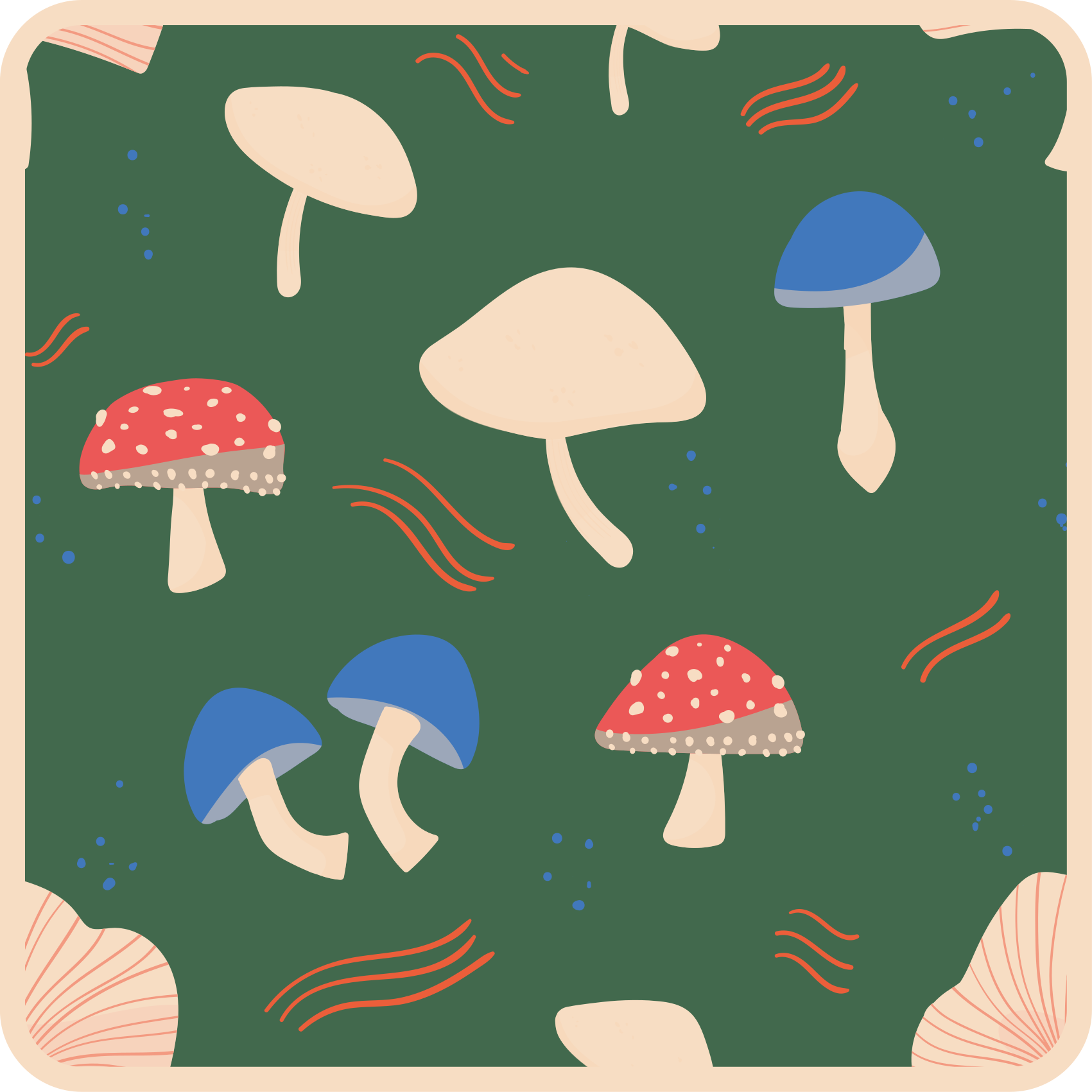 Vibrant Mushroom Artwork nature rug - TenStickers