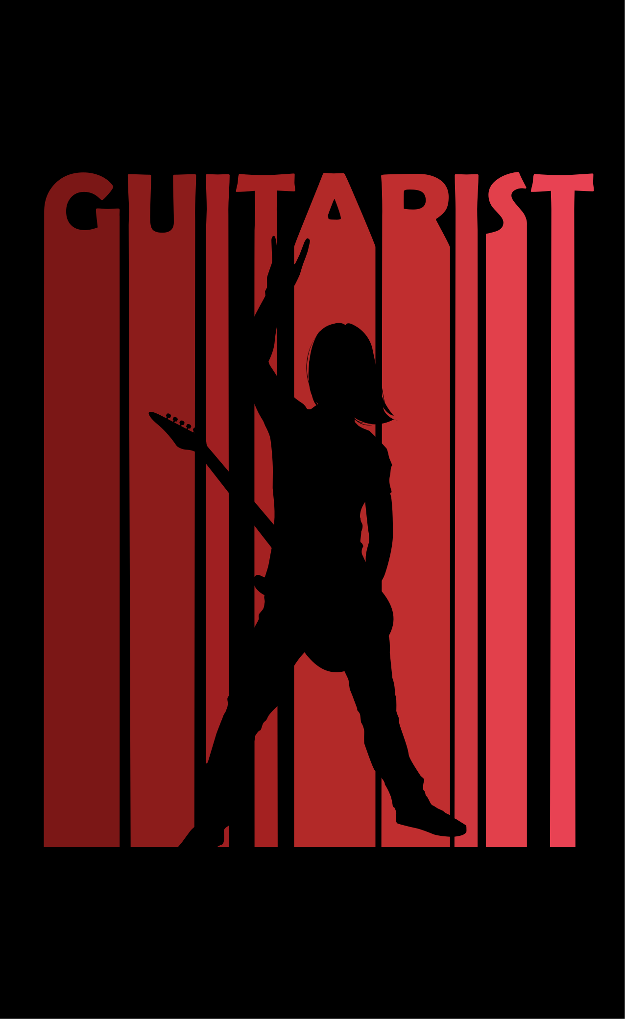 Guitarist Silhouette texture rug - TenStickers