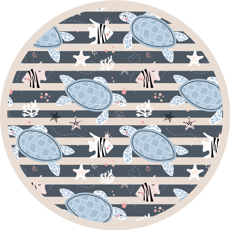 Underwater turtles animal mat - TenStickers