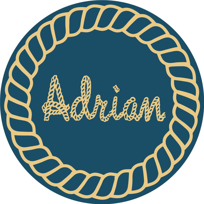 Circular nautical name kids rug - TenStickers