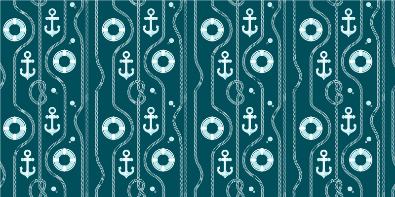 Blue nautical anchor bathroom mat - TenStickers