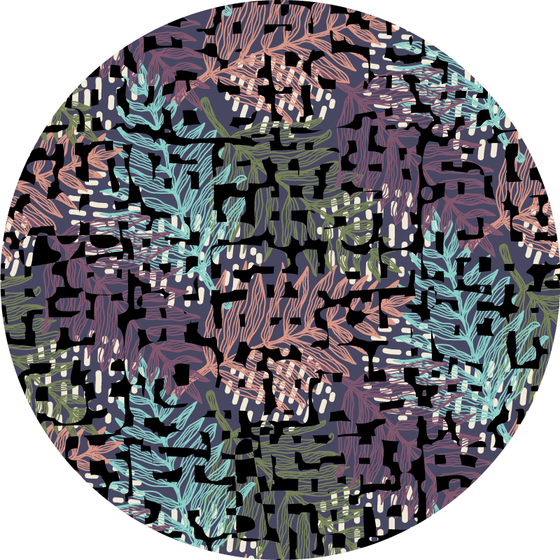 Leafy botanical elements floral rug - TenStickers