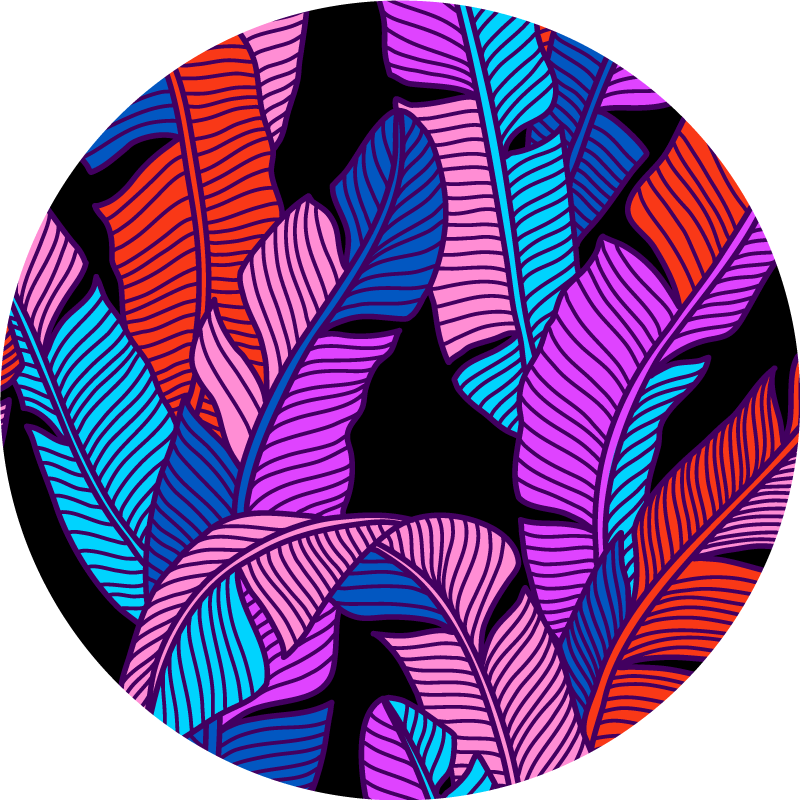 Lively leaf elements floral rug - TenStickers