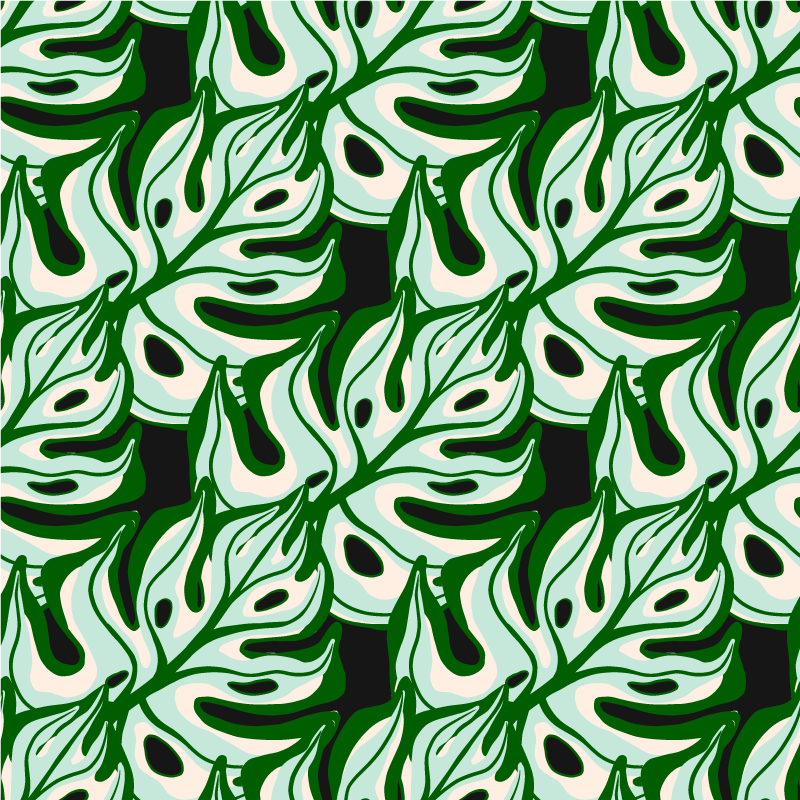 Tropical Foliage Print nature rug - TenStickers