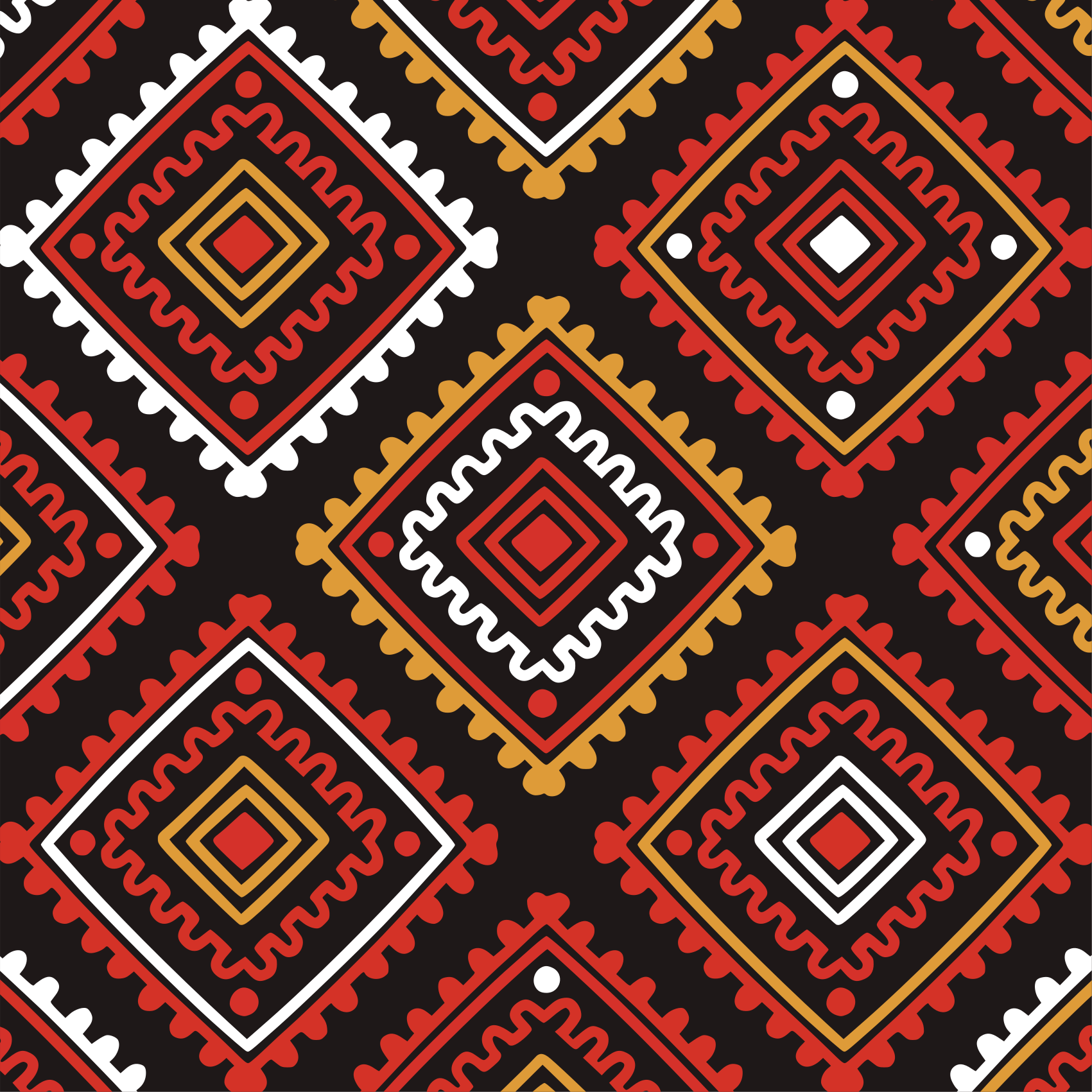 Ethnic rug in vibrant geometric design - TenStickers