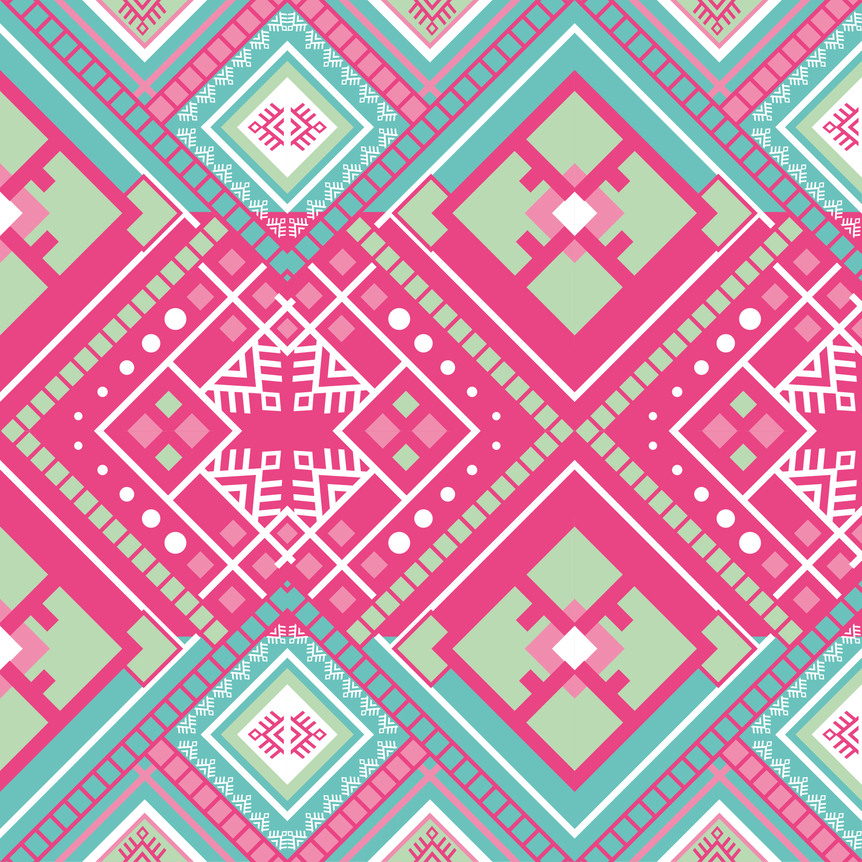 Pink tribal motif ethnic rug - TenStickers