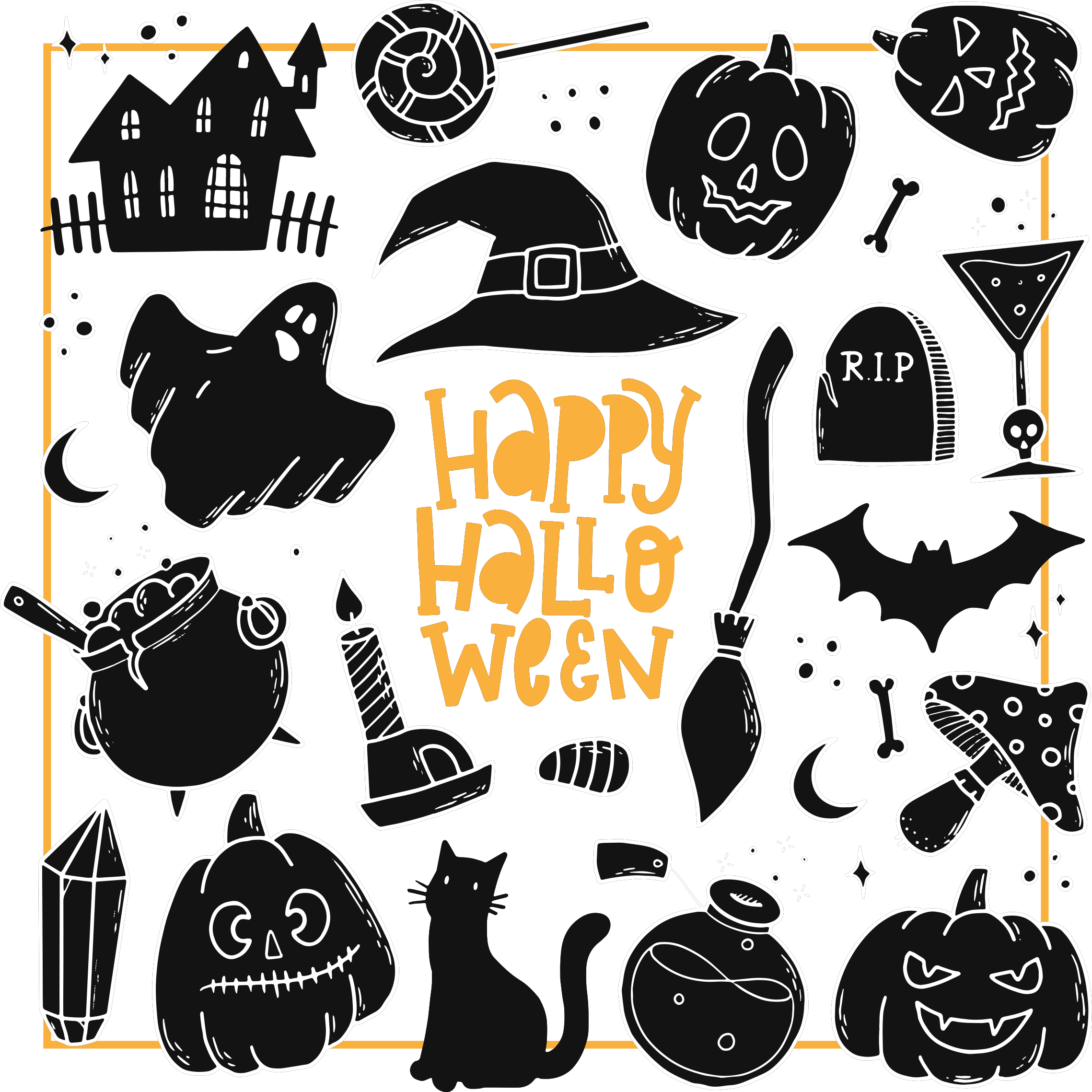 Festive symbols halloween rugs - TenStickers