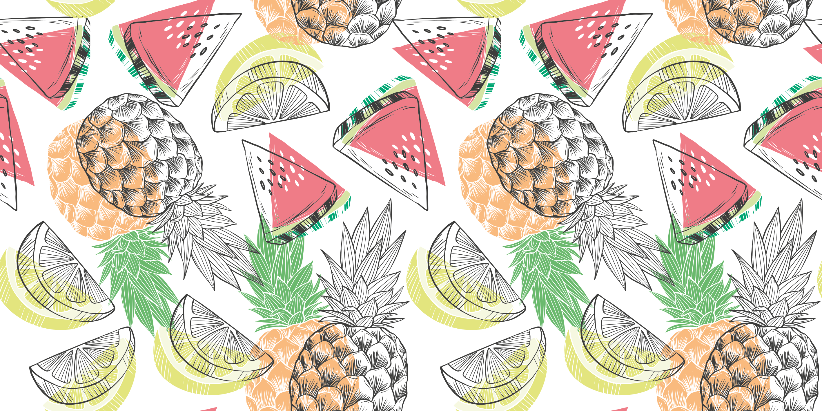 Fruity Tropical Charm floral rug - TenStickers