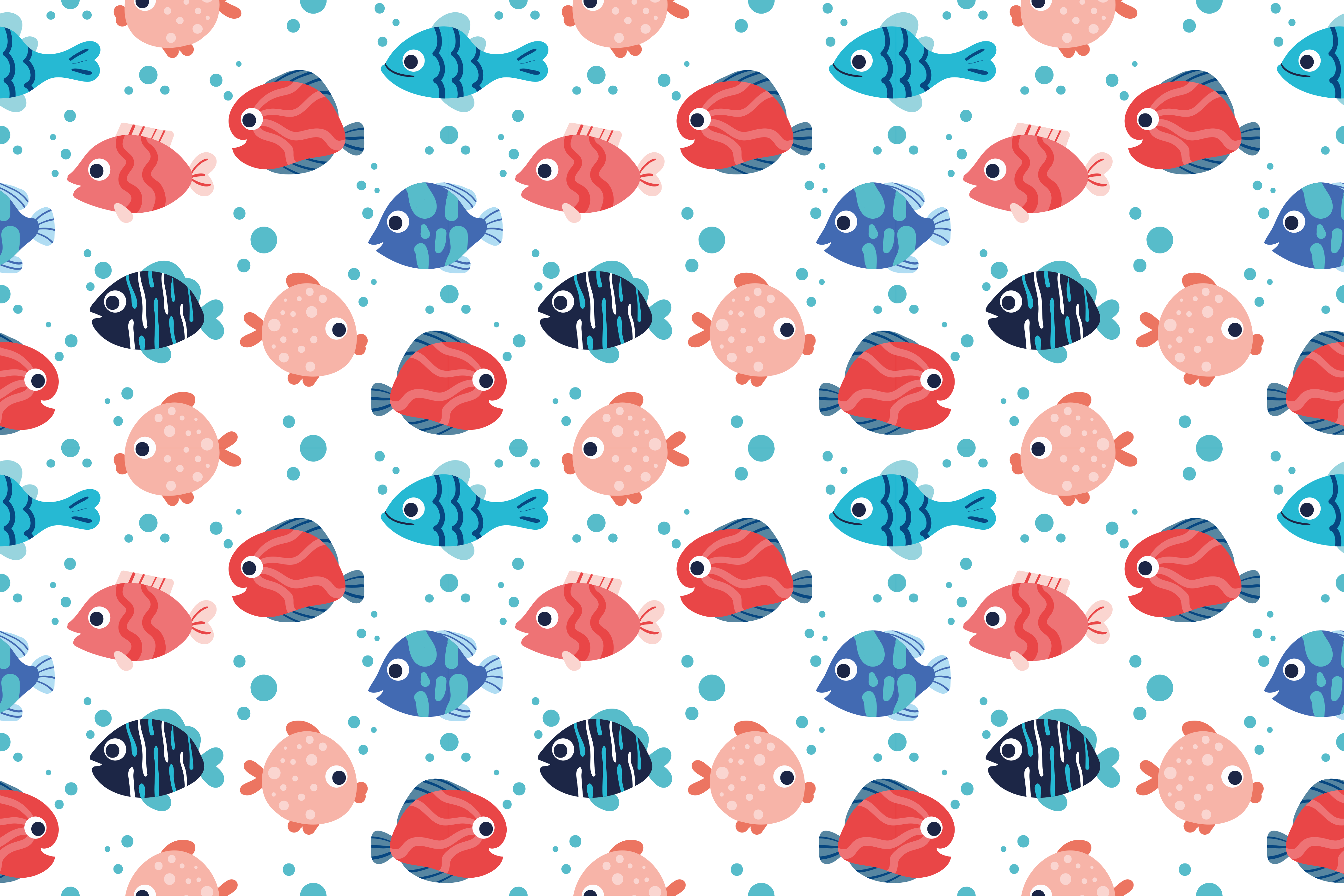 Vibrant Fish Motifs kids rug - TenStickers