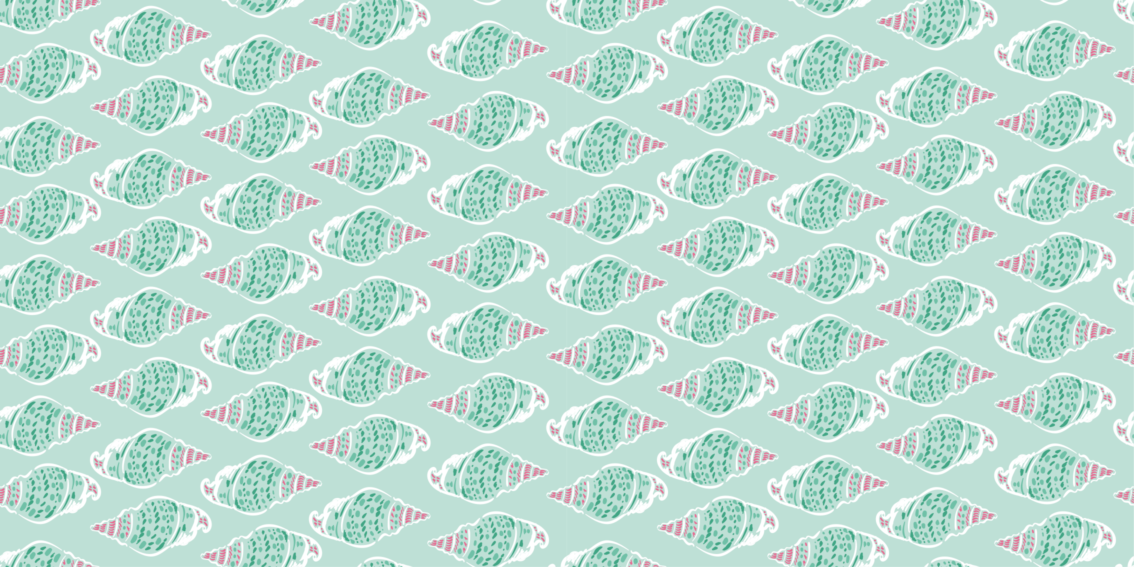Green seashell concept bathroom mat - TenStickers