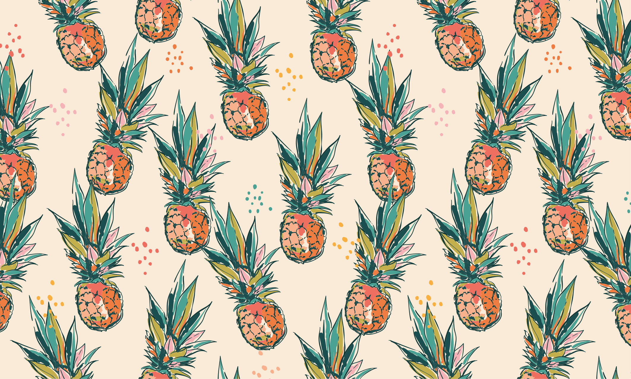 Tropical Pineapple Pattern floral rug - TenStickers
