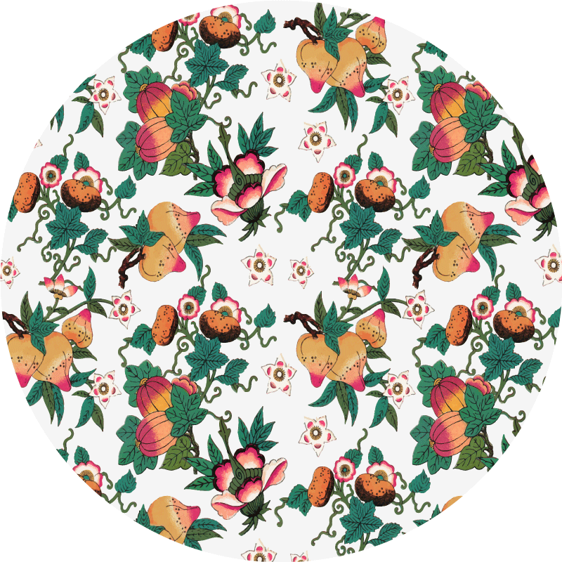 Floral rug with botanical floral design - TenStickers