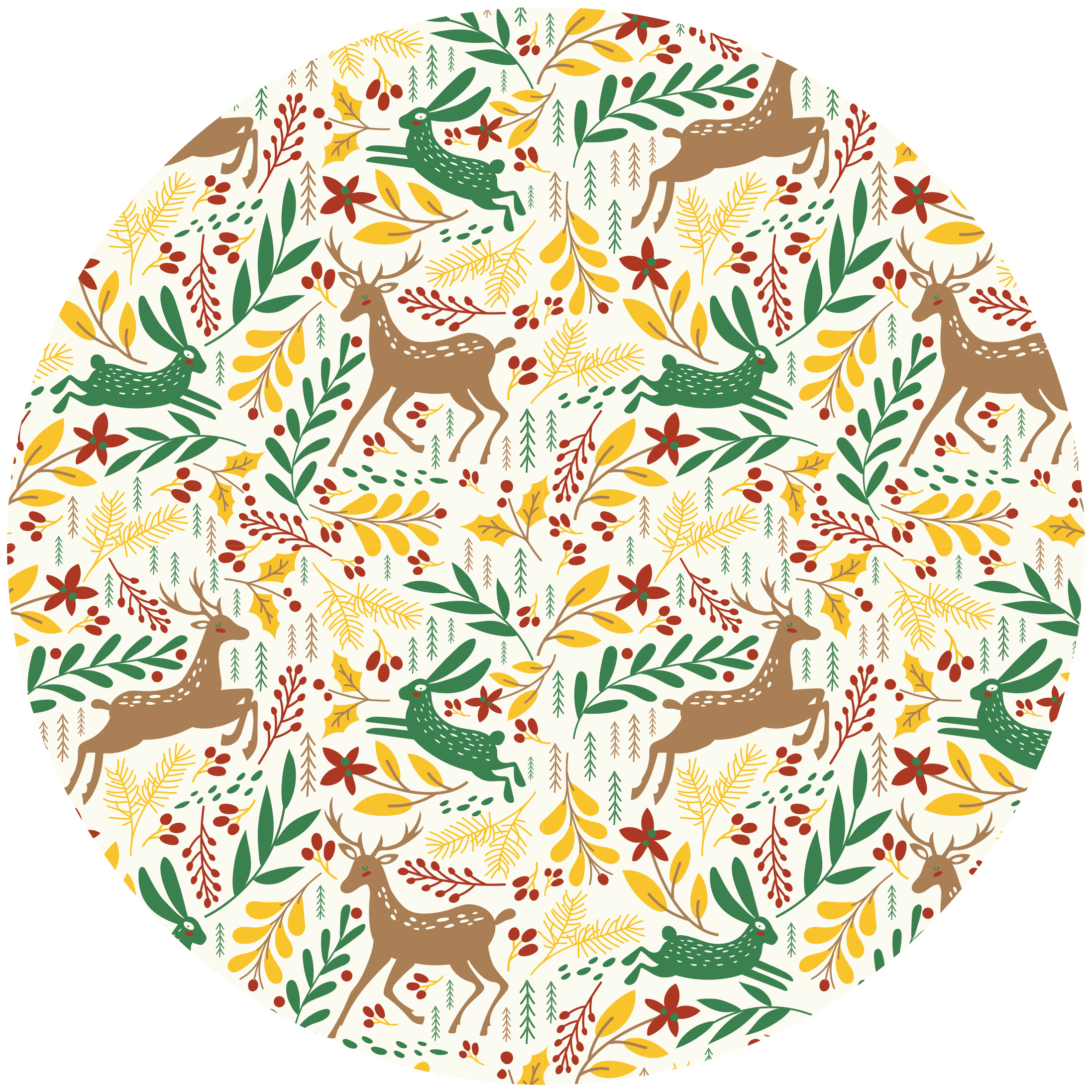 Nature inspired motif christmas rug - TenStickers