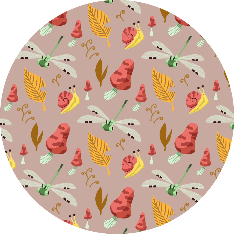 Beige forest elements nature rug - TenStickers