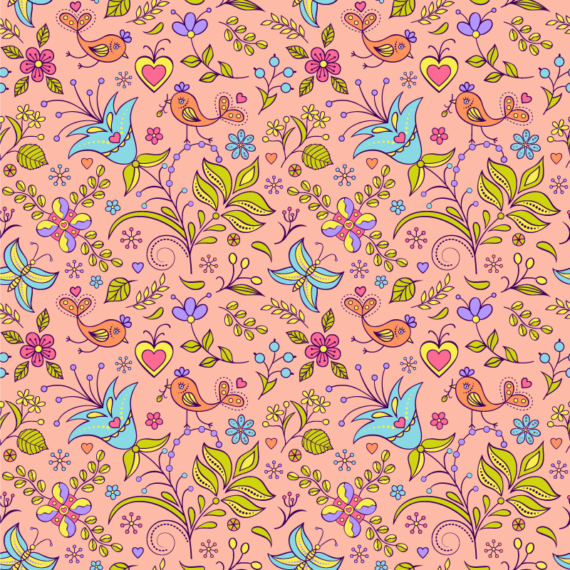 Floral rug with blooming spring design - TenStickers