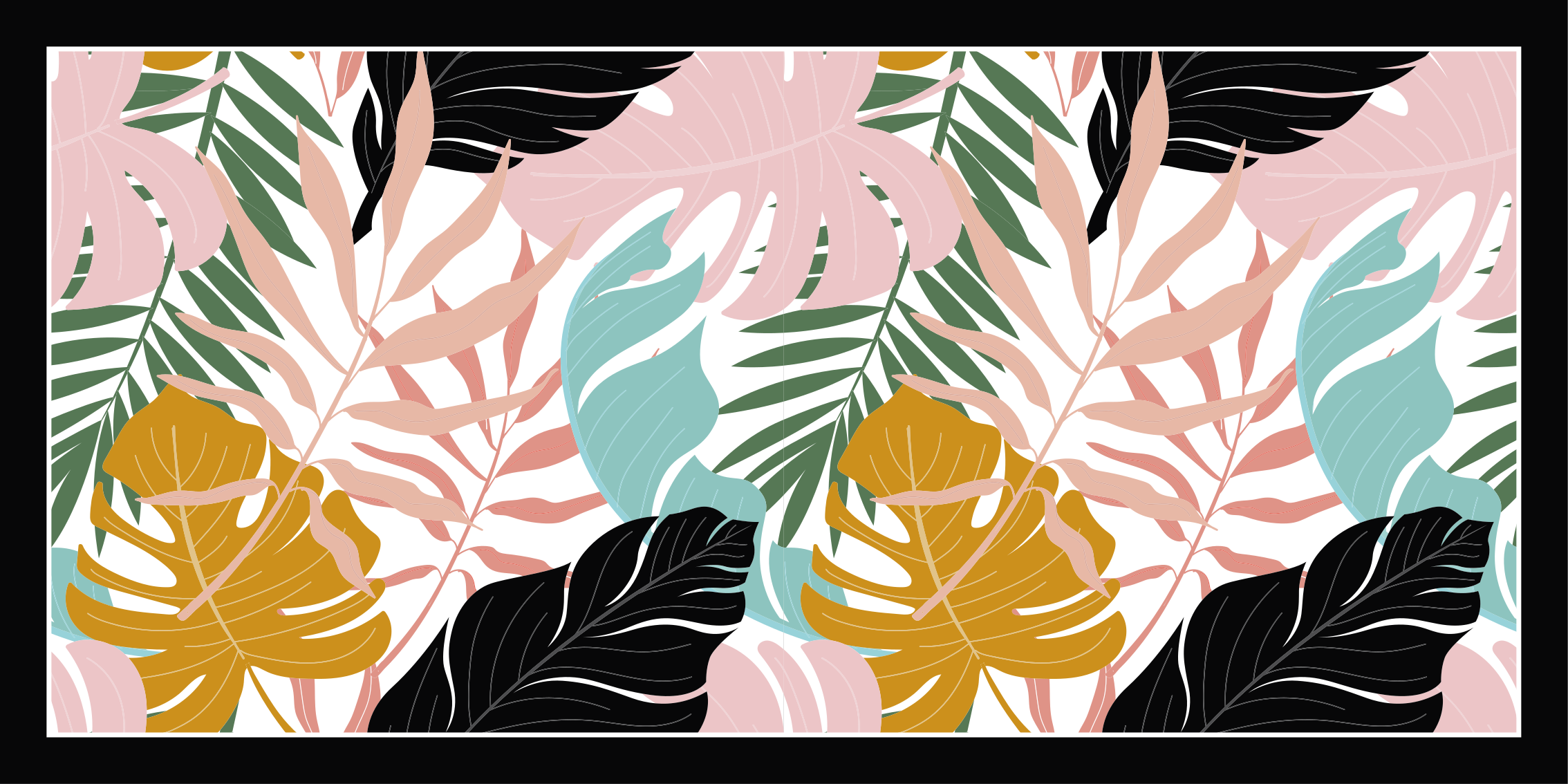 Tropical Leaf Palette nature rug - TenStickers