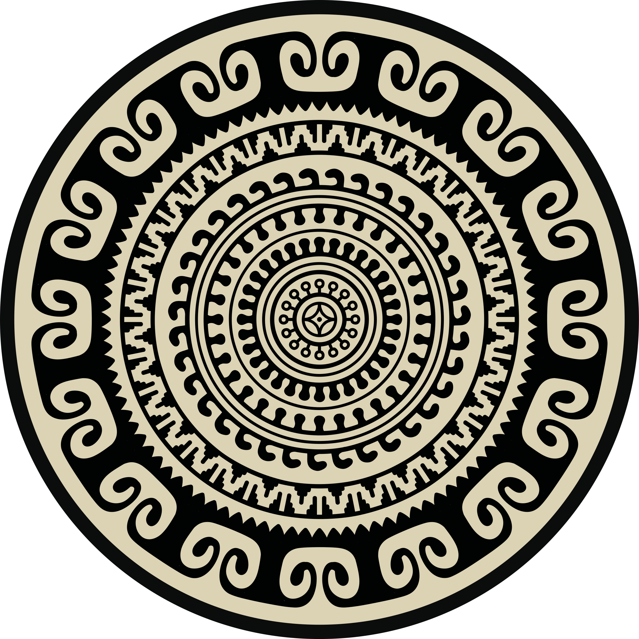 Classic circular pattern mandala rug - TenStickers