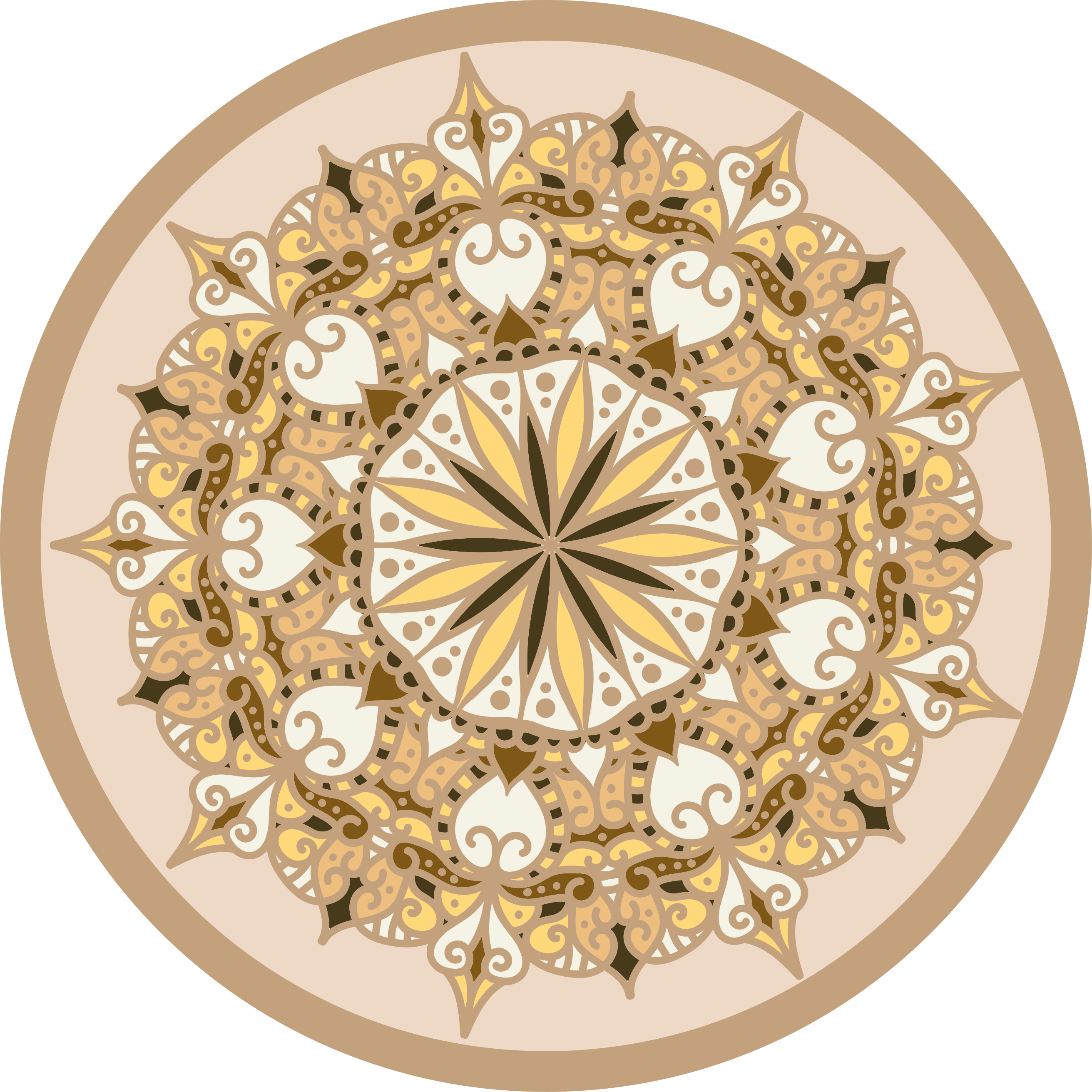 Mandala rug elegant golden design - TenStickers