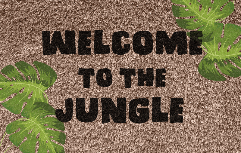 Welcome to the Jungle quote entrance hall tiles - TenStickers