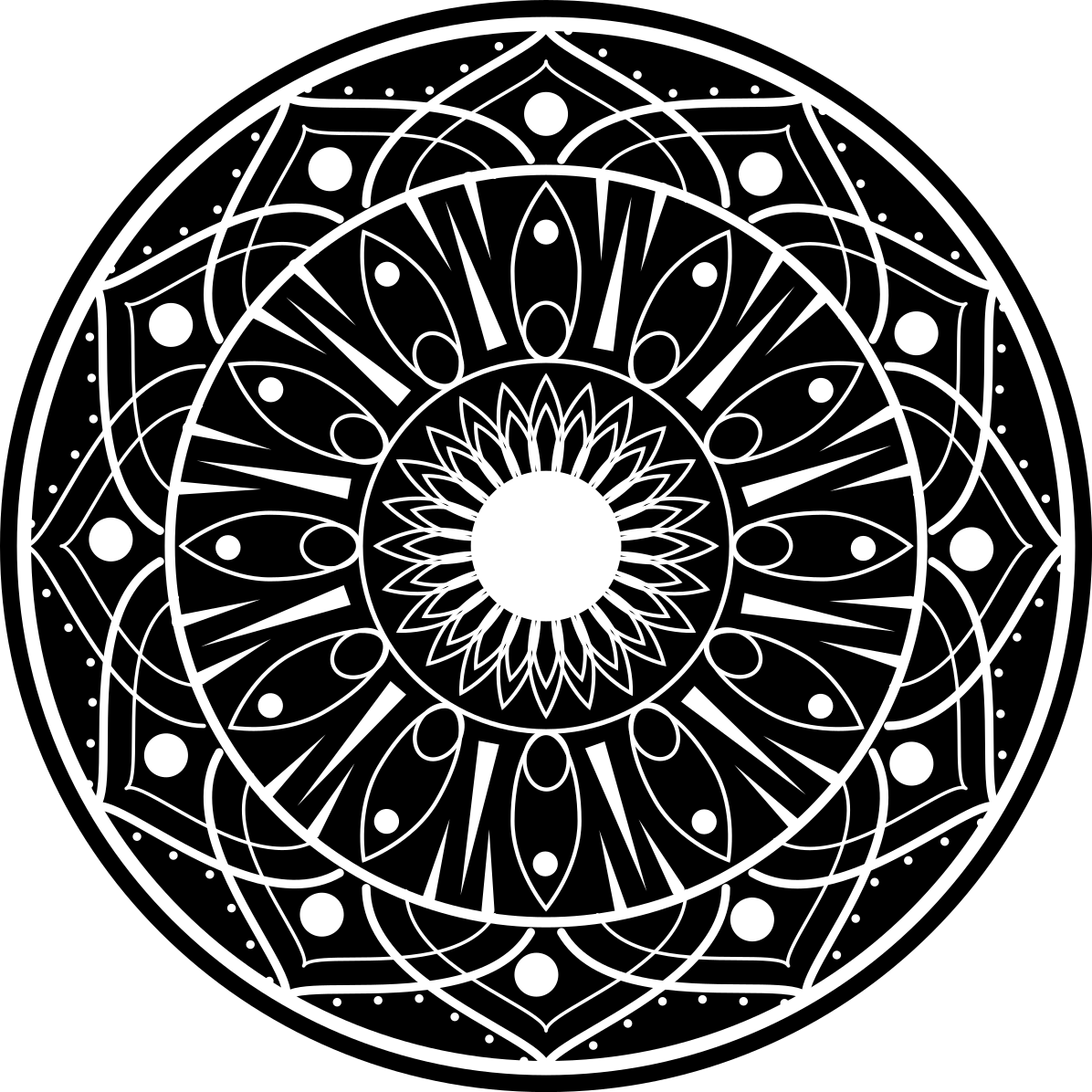 Elaborate mandala motif mandala rug - TenStickers