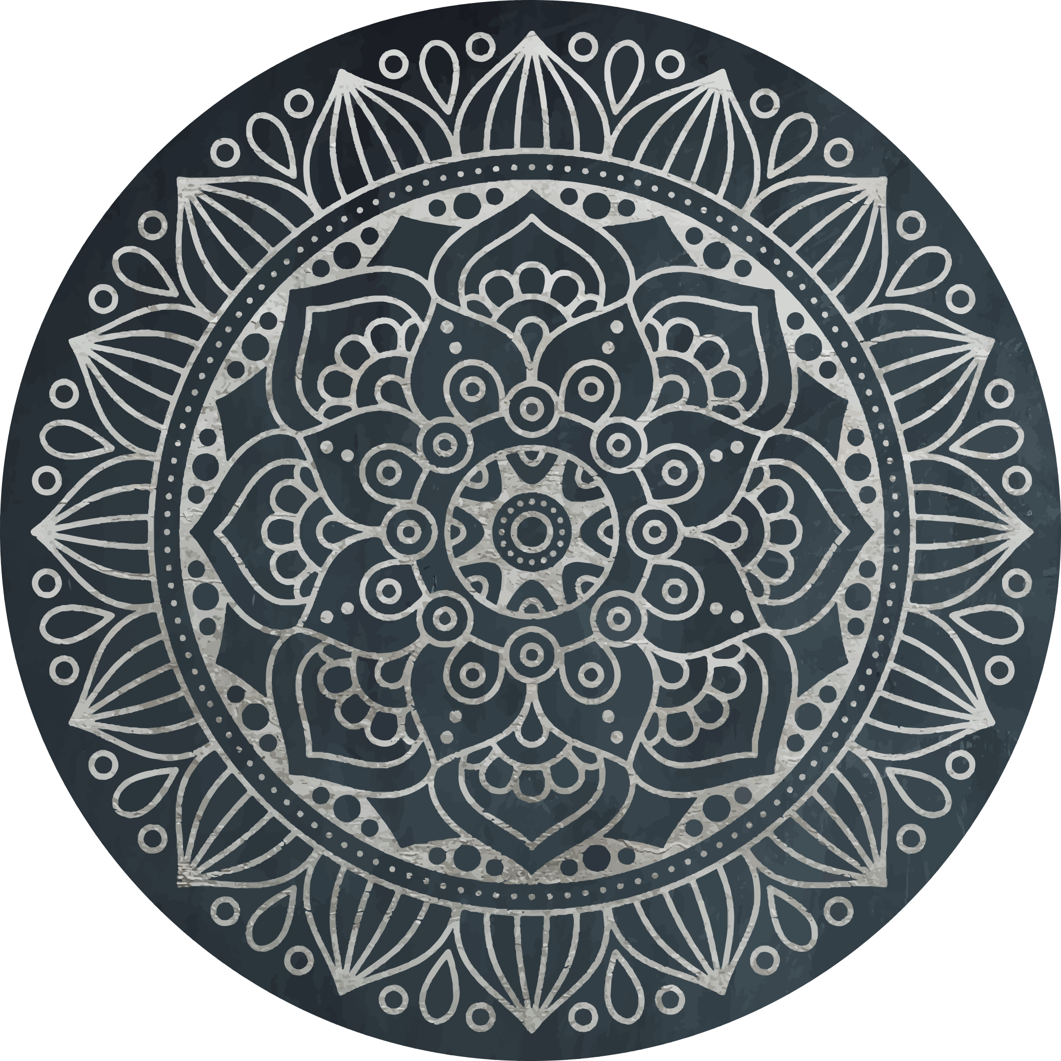 Intricate grey concept mandala rug - TenStickers