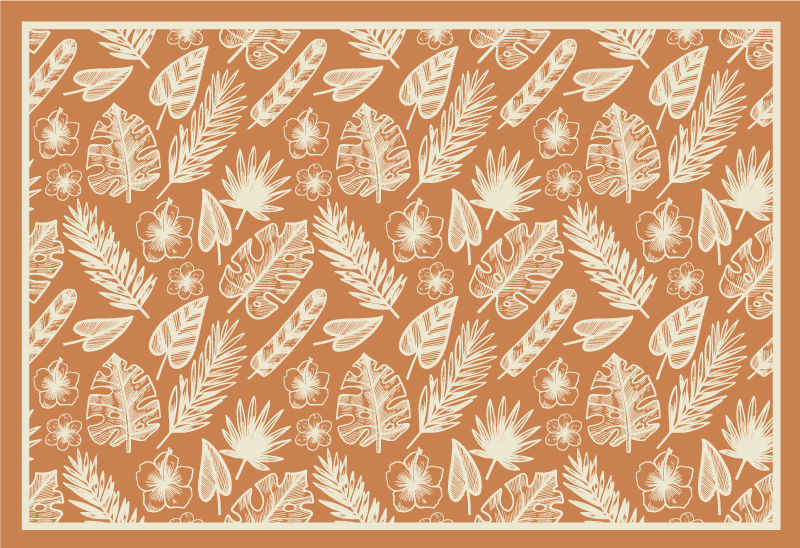 Tropical Leaf Inspiration floral rug - TenStickers