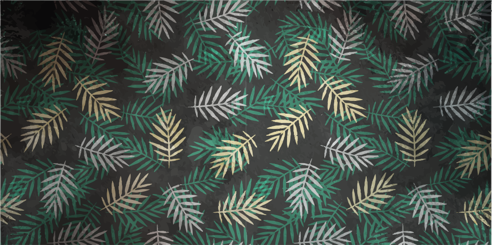 Tropical greenery pattern nature rug - TenStickers