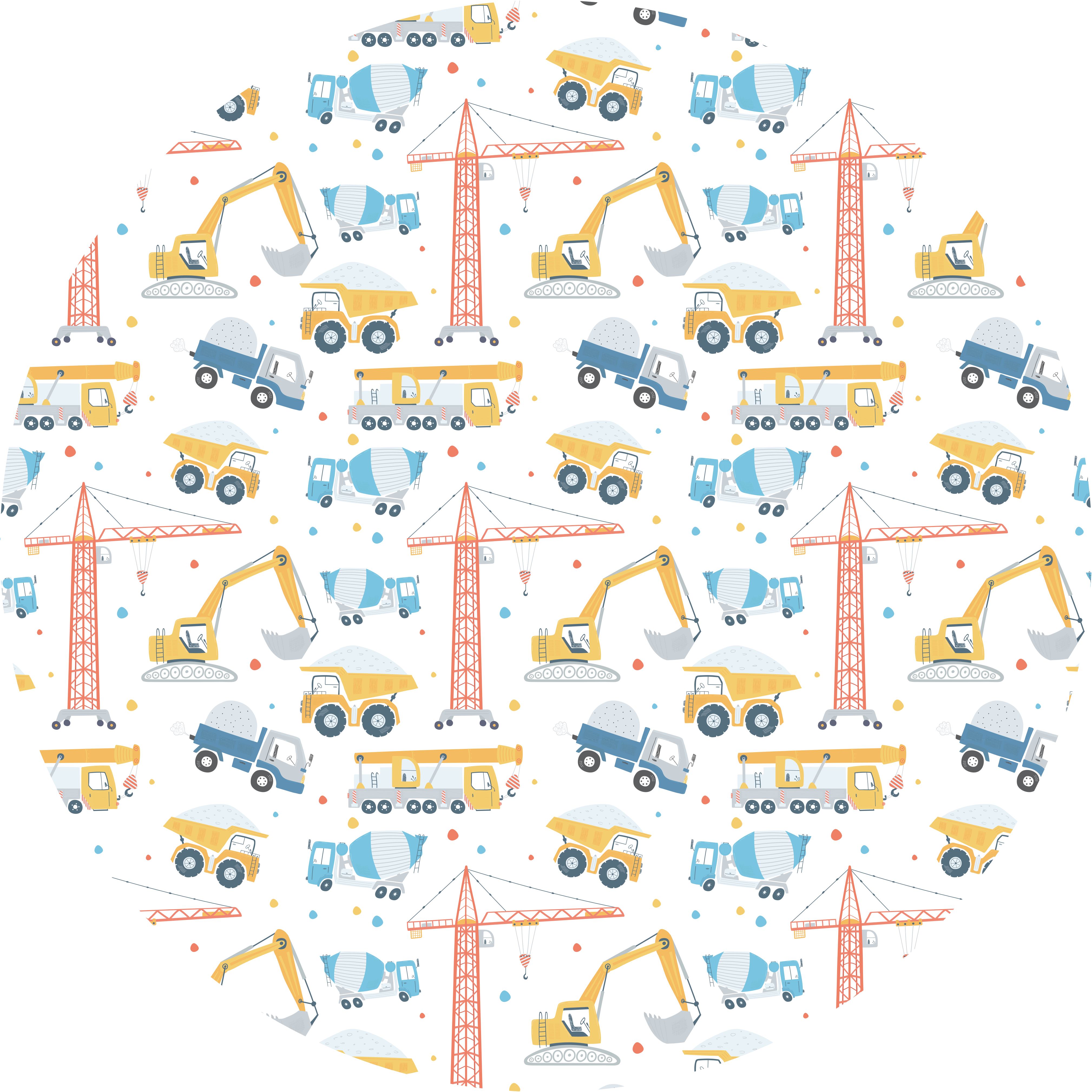 Construction vehicles kids carpet - TenStickers