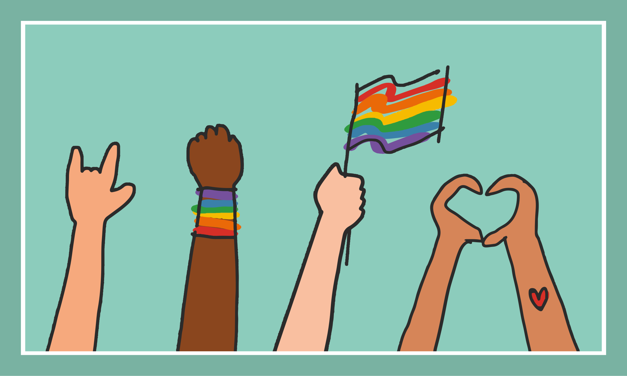 Diverse Hands Up event carpet - TenStickers