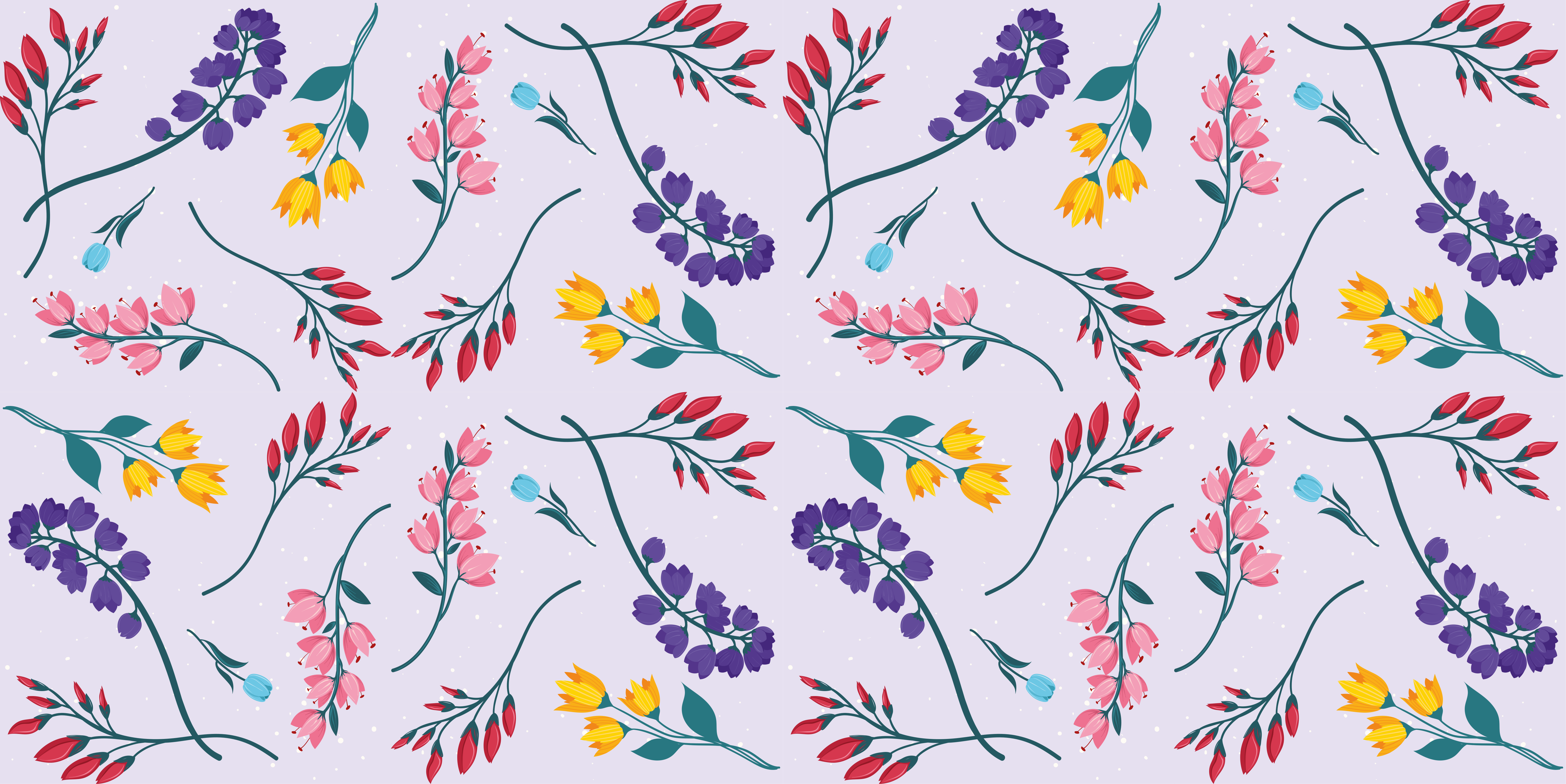 Purple subtle pattern floral rug - TenStickers